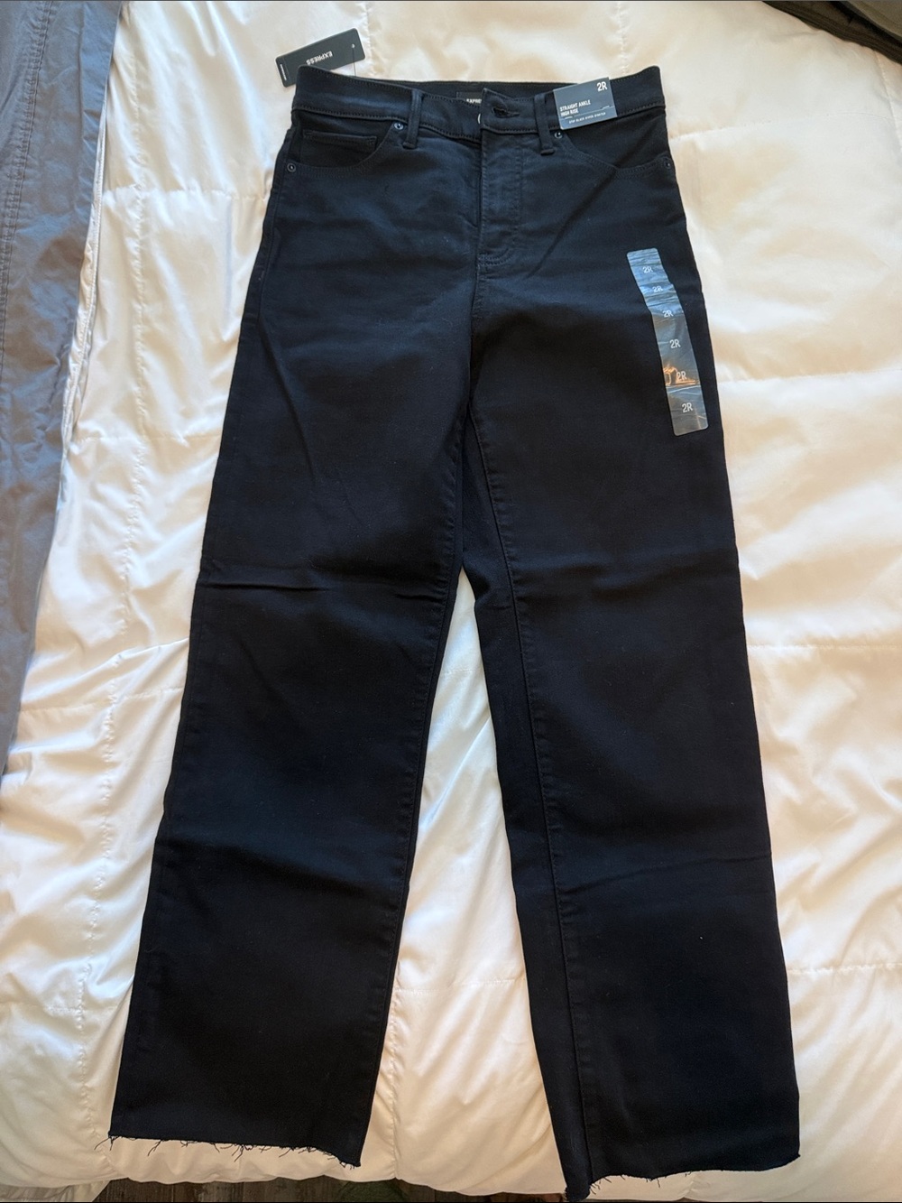 NWT Express straight ankle high rise black jeans